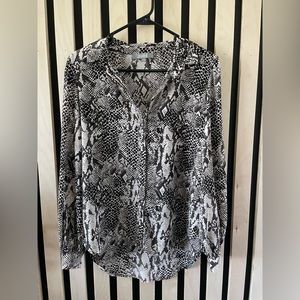 Snake Print Long Sleeve Blouse